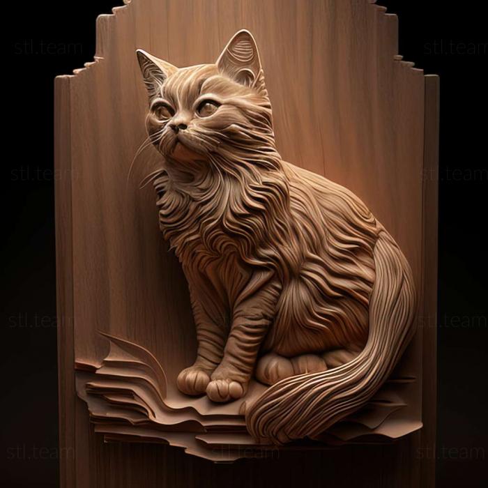 3D model American Bobtail cat (STL)